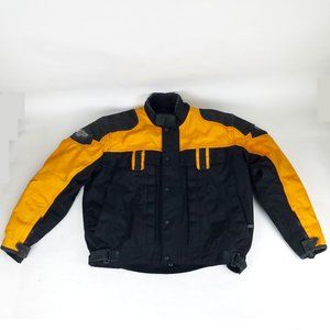 First Gear Trekker Mens Padded Motorcycle Riding Jacket Hypertex Size L Yellow